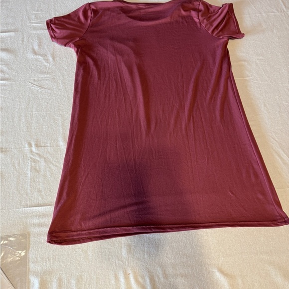 Essentials Women Size Large Casual Burgundy T-Shirt Dress - Picture 4 of 5